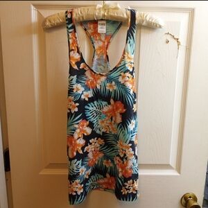 PINK Floral Racerback Tank Top